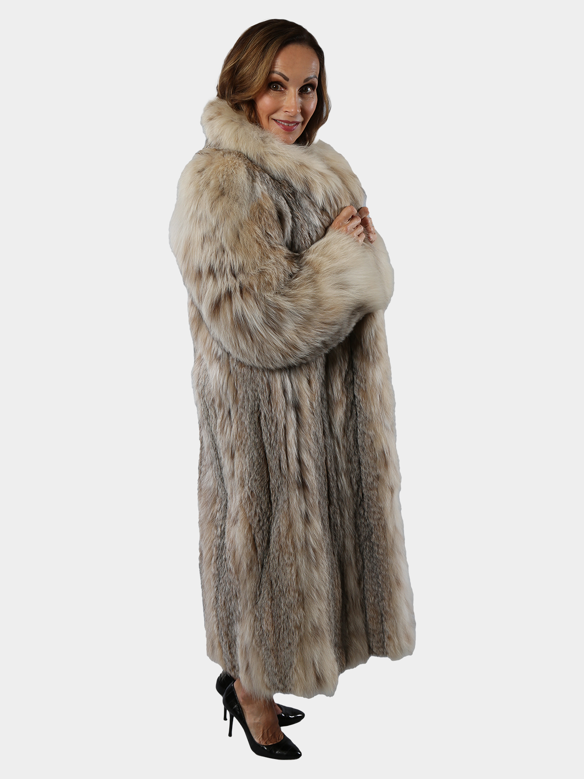 Natural Canadian Lynx Fur Coat - Women's Medium - Estate Furs