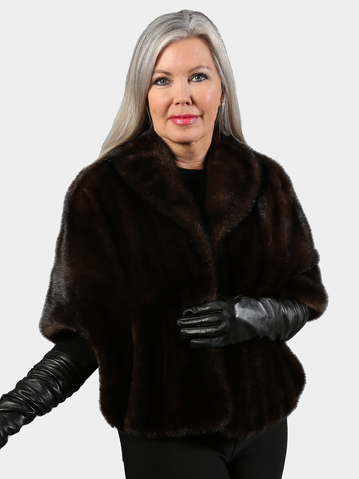 Woman's Deepest Mahogany Female Mink Fur Stole