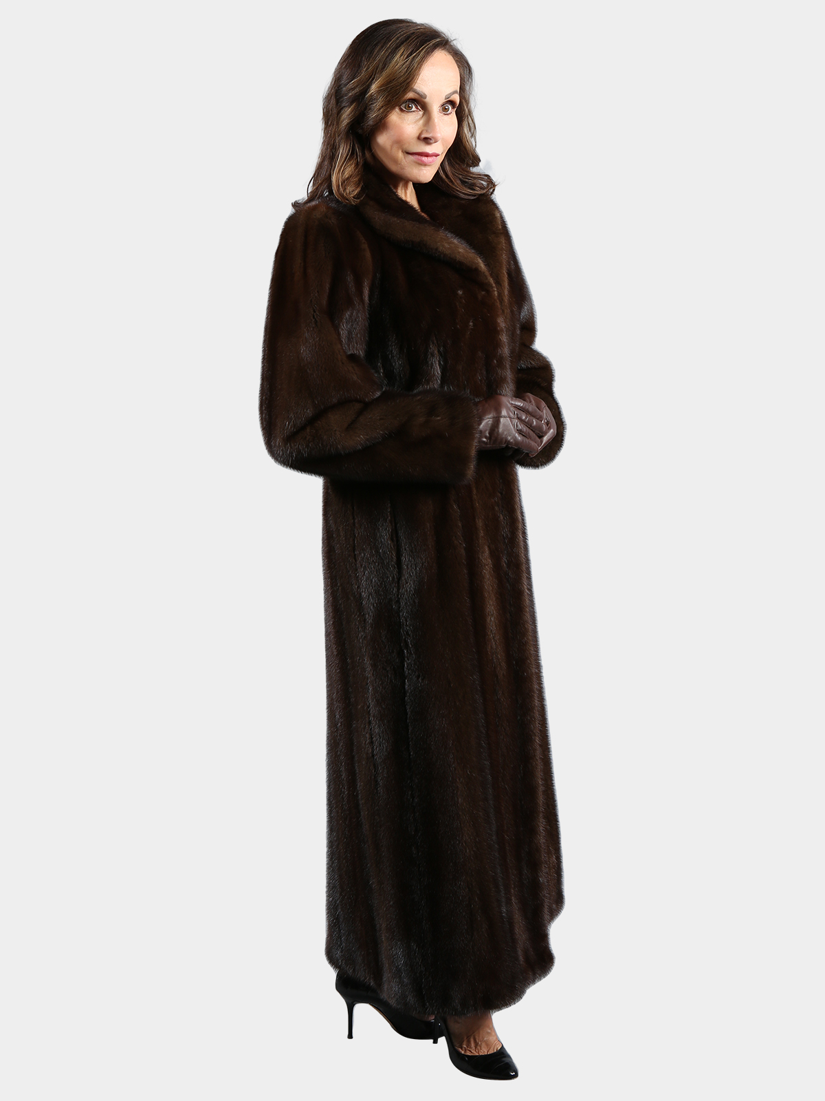 Woman's Mahogany Mink Fur Coat Extra Small - Estate Furs