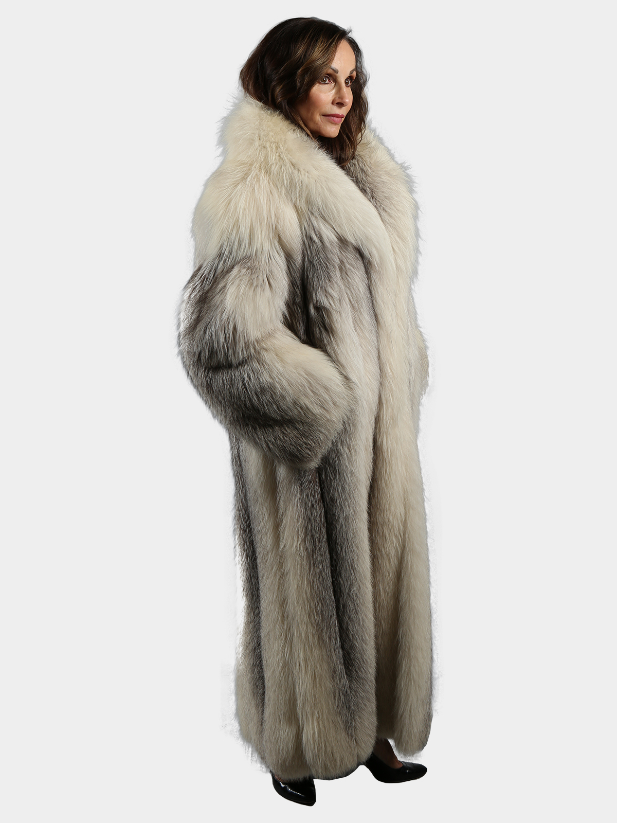 Woman's Silver Shadow Fox Fur Coat - Estate Furs