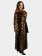 Woman's Vintage Fitch Fur Coat with Leather Belt