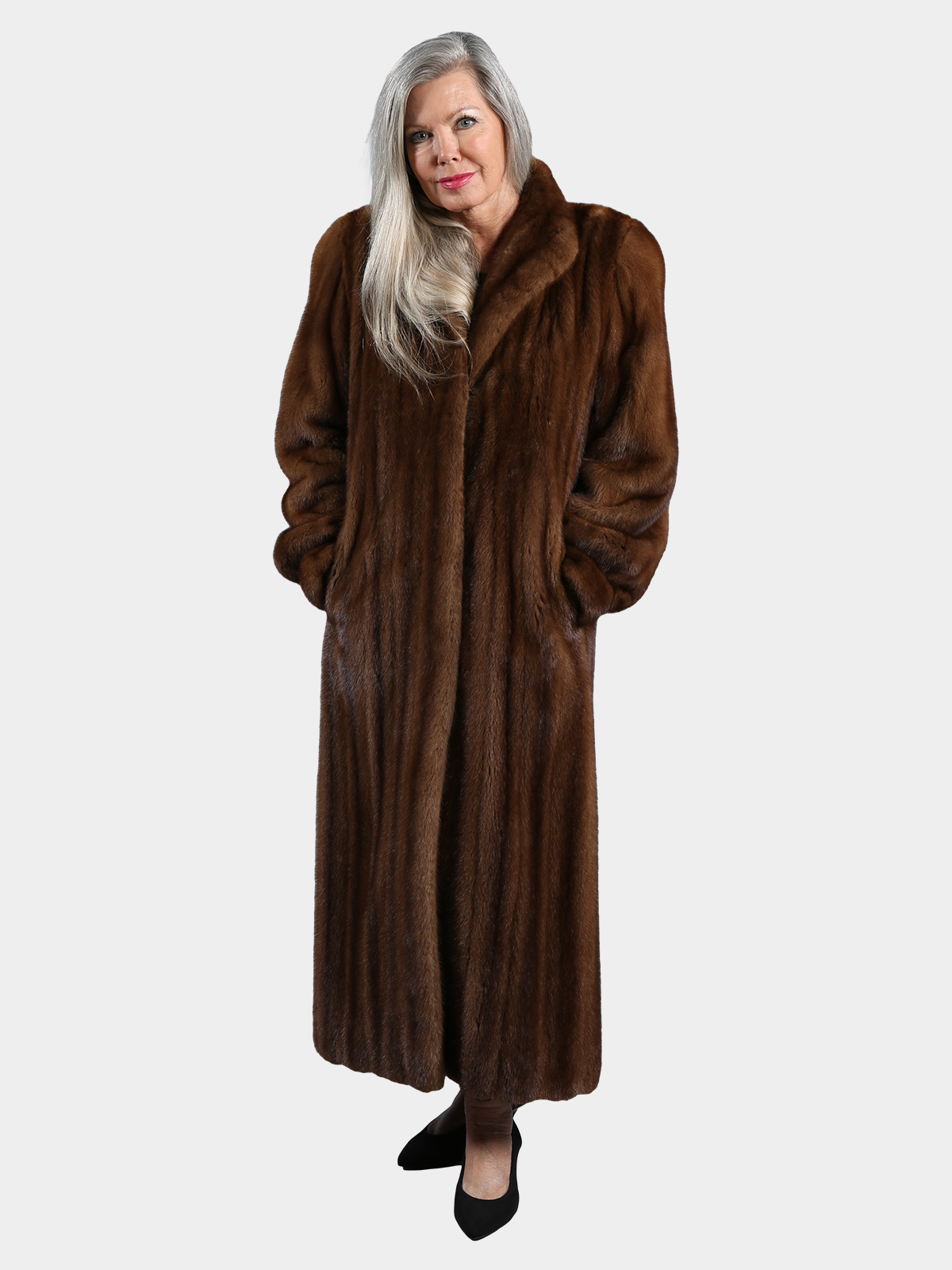 Woman's Mahogany Female Mink Fur Coat - Estate Furs