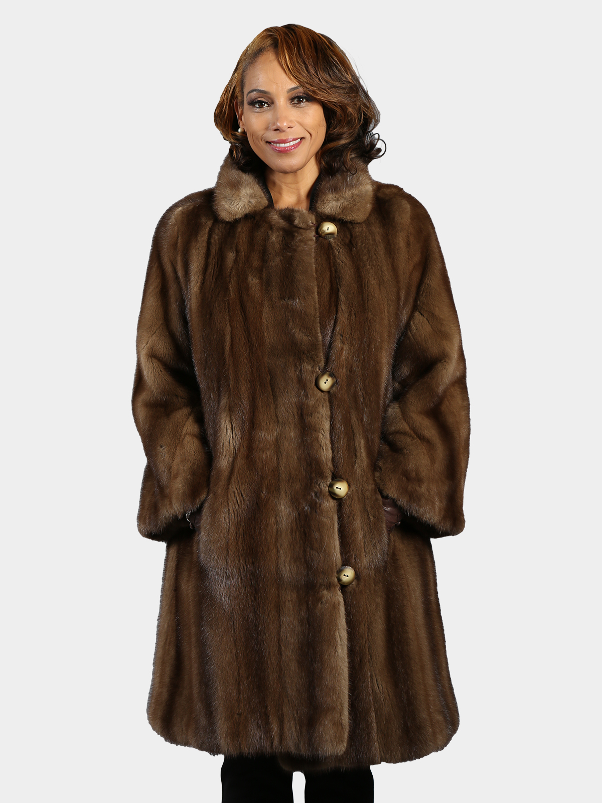 Woman's Lunarian Mink Fur 3/4 Coat - Estate Furs