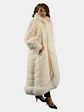 Woman's Christian Dior Off-white Mink Fur Coat with Fox Trim