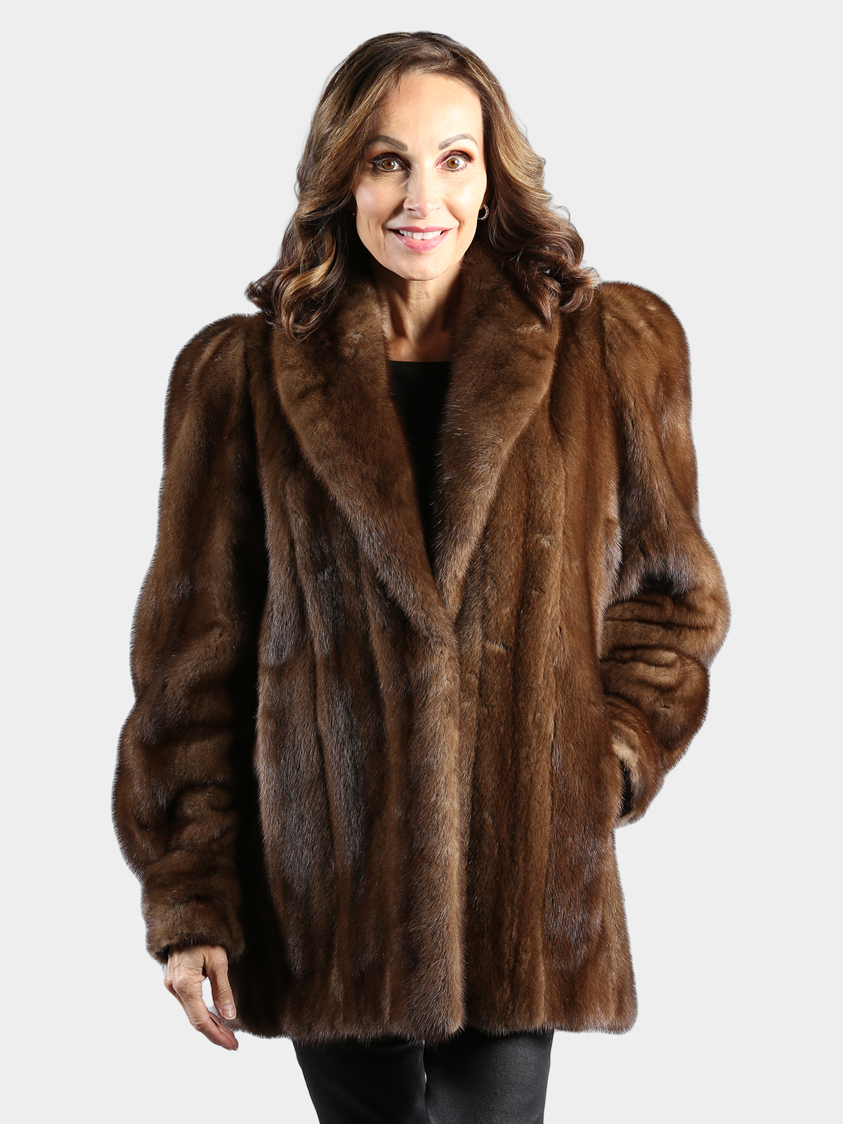 Woman's Mahogany Female Mink Fur Jacket