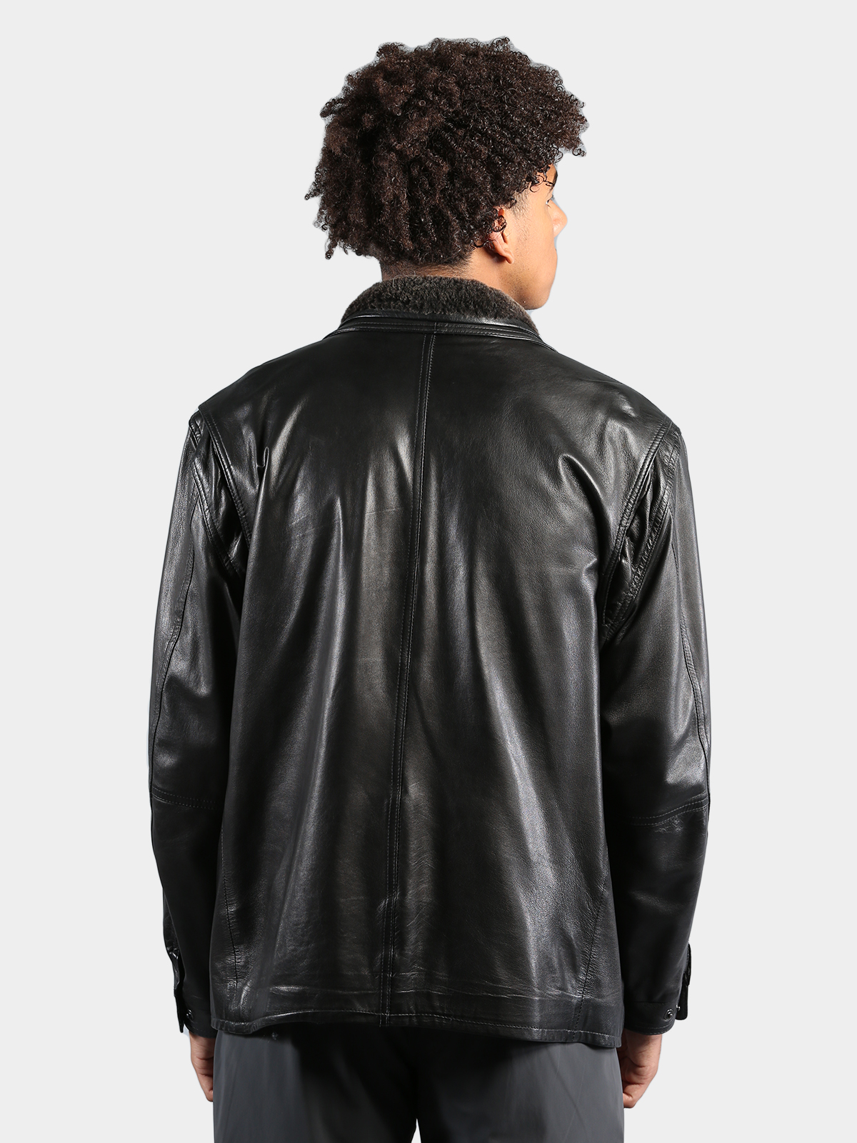 Remy Black Leather Bomber Jacket - Estate Furs