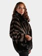 Woman's Plus Size Ranch and Blue Iris Female Mink Fur Jacket