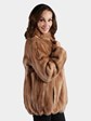 Woman's Autumn Haze Female Mink Fur Jacket Reversing to Fabric