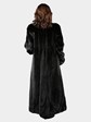 Woman's Natural Ranch Female Mink Fur Coat with Directional Design at Hem