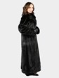 Woman's Natural Ranch Female Mink Fur Coat with Directional Design at Hem