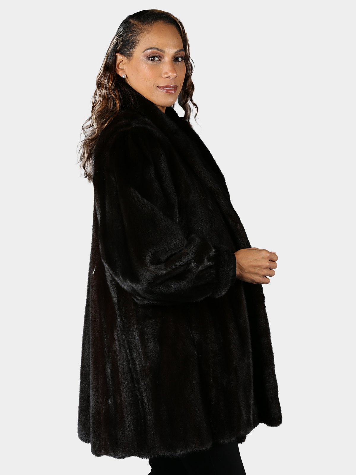 Natural Dark Mahogany Mink Fur Stroller (Reversible) - Estate Furs