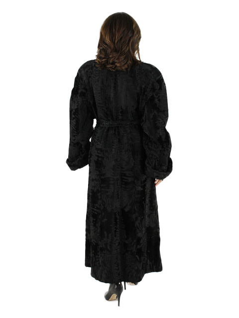 Swakara Russian Lamb Fur Coat - Women's Medium - Black | Estate Furs