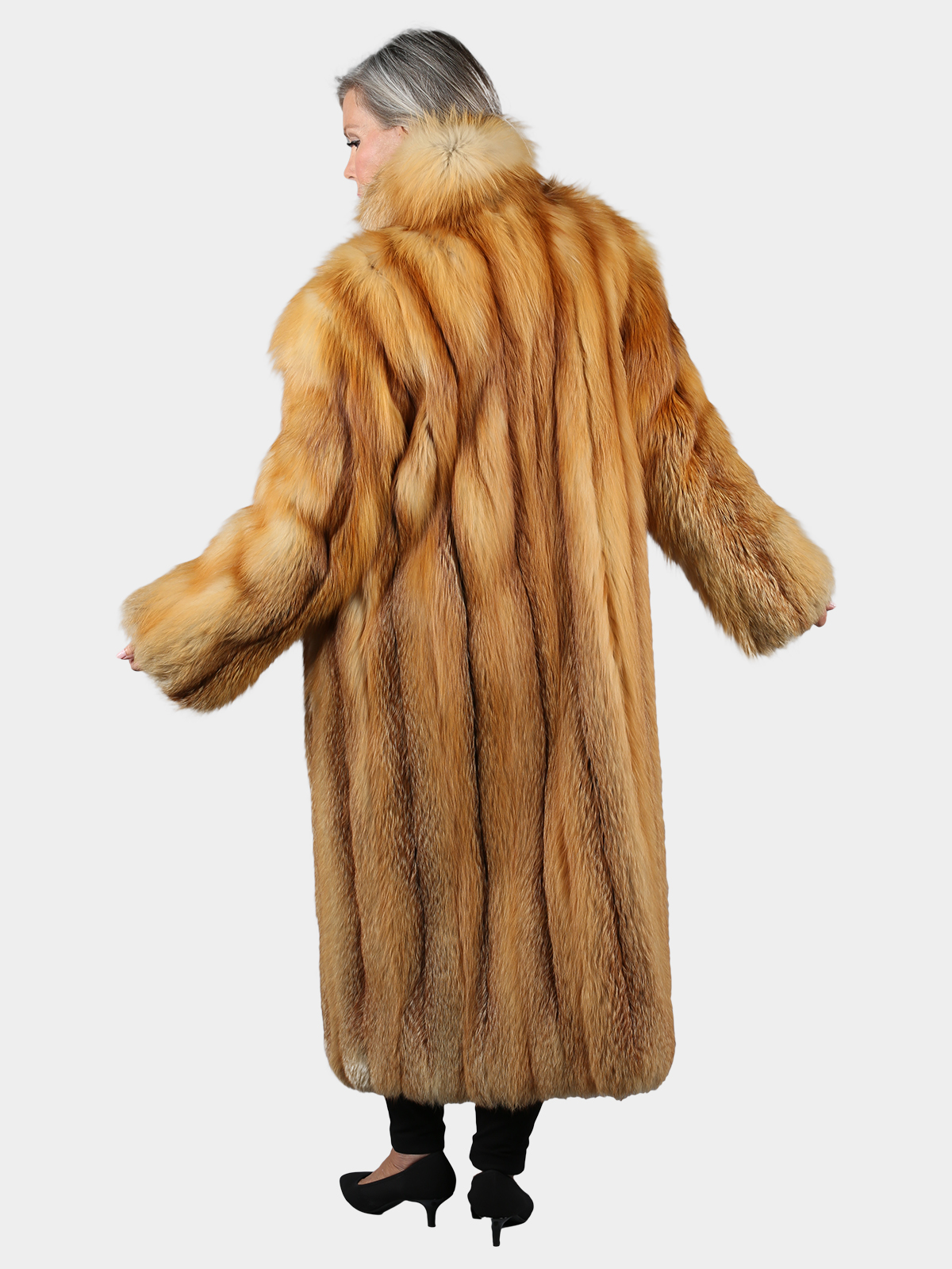 Womans Natural Red Fox Fur Coat Estate Furs 3774