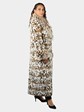 Woman's Natural Cat Lynx Fur Coat with Dyed to Match Fox Collar by Giuliana Teso