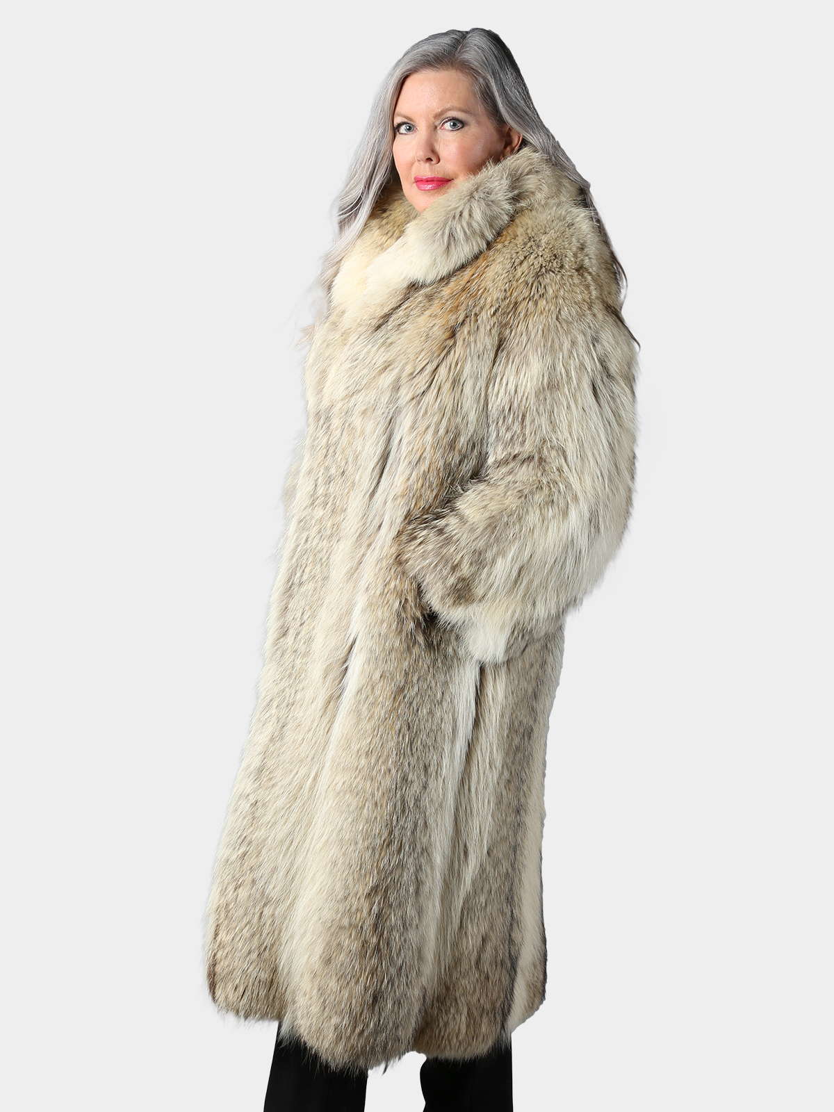 Woman's Petite Coyote Fur Coat - Estate Furs