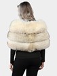 Woman's Blue Fox Fur Shoulder Wrap with Satin Bow