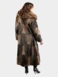 Woman's Vintage Natural Muskrat Coat with Racoon Collar