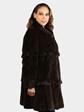 Woman's Brown Sheared Mink Fur Swing Style Stroller