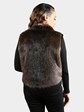 Woman's Natural Long Hair Beaver Fur Vest
