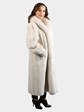 Woman's Blush Female Mink Fur Coat with Fox Tuxedo Front