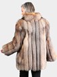 Woman's Natural Crystal Fox Fur Jacket
