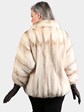 Woman's Petite Natural Brown Cross Female Mink Fur Jacket