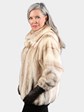 Woman's Petite Natural Brown Cross Female Mink Fur Jacket