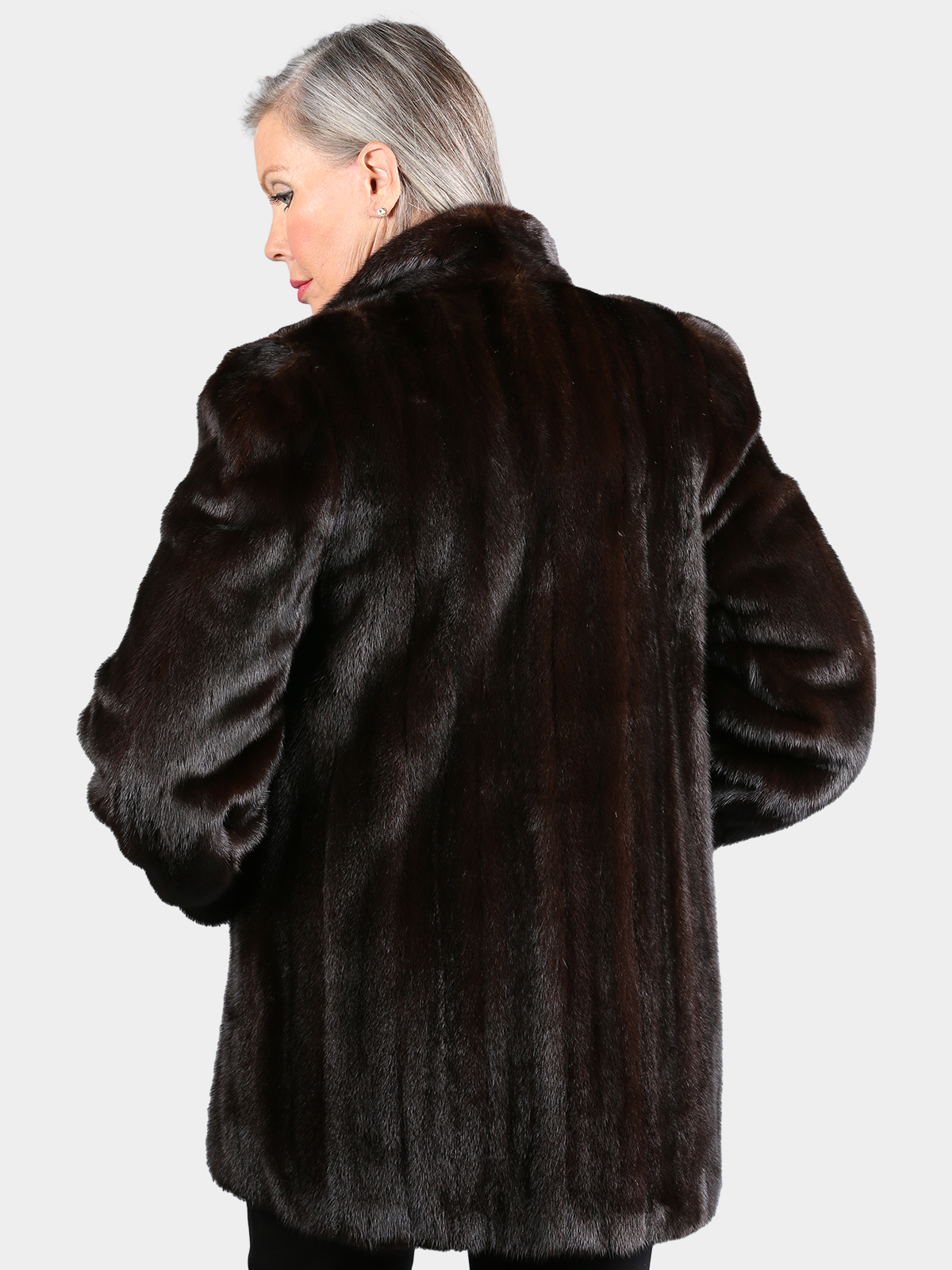 Woman's Natural Deepest Mahogany Female Mink Fur Jacket