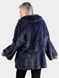 Woman's Dyed Royal Blue Female Mink Fur Jacket