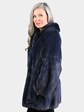 Woman's Dyed Royal Blue Female Mink Fur Jacket
