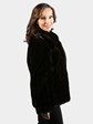 Woman's Natural Deepest Mahogany Female Mink Fur Jacket