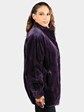 Woman's Dyed Purple Sheared Muskrat Fur Stroller