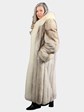 Woman's Natural Blue Fox Fur Coat with Shadow Fox Collar and Front