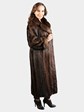 Woman's Petite Natural Medium Tone Long Hair Beaver Fur Coat