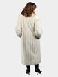 Woman's Natural Blush Mink Fur Coat with Matching Fox Tuxedo Front