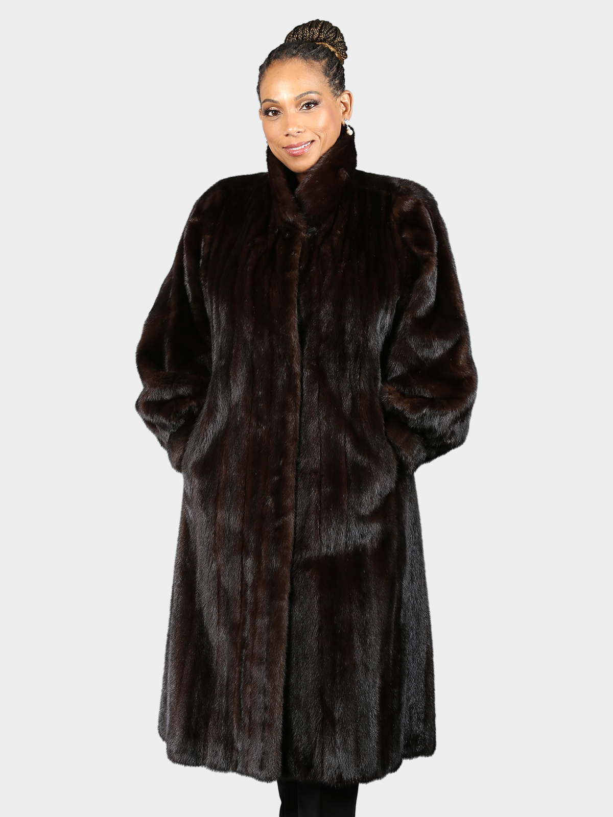 Woman's Mahogany Female Mink Fur Coat