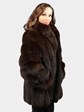 Woman's Dyed Dark Brown Fox Fur Jacket