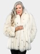 Woman's Natural Lynx Dyed Shadow Fox Fur Jacket