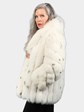 Woman's Natural Lynx Dyed Shadow Fox Fur Jacket