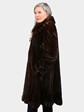 Woman's Natural Mahogany Female Mink fur 7/8 Swing Coat