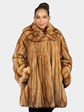 Woman's Natural Golden Sable Fur Swing Stroller by Bob Mackie