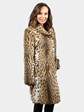 Woman's Natural Lippi Cat Fur 7/8 Coat