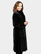 Woman's Dyed Black Sheared Mink Fur Coat Reversible to Rain Taffeta