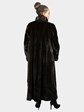 Woman's Plus Size Natural Darkest Mahogany Female Mink Fur Coat with Directional Design