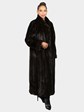 Woman's Plus Size Natural Darkest Mahogany Female Mink Fur Coat with Directional Design