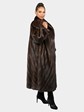 Woman's Natural Leutitia Female Mink Fur Coat with Directional Design