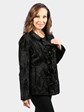 Woman's Vintage Black Broadtail Lamb Fur Jacket