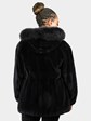 Woman's Dyed Deep Navy Sheared Beaver Fur Parka