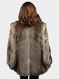 Woman's Natural Feathered Racoon Fur Jacket