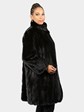 Woman's Natural Ranch Female Mink Fur 7/8 Swing Coat with Directional Design